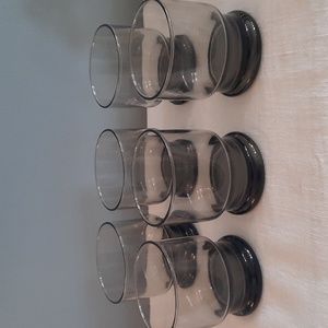 Vintage smokey brown whiskey glasses